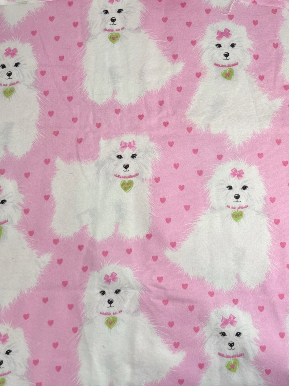 Vintage Fabric Traditions Puppy Flannel Fabric Piece 1.5 Yards